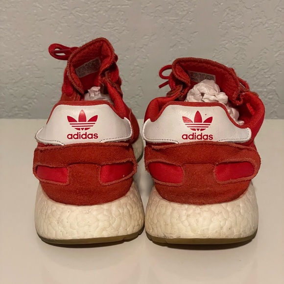 Adidas Red and White Iniki Runners Size 8 - Picture 3 of 7